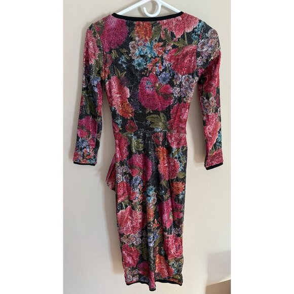 CHIARA BONI La Petite Robe NWT  Cesarima Floral Sequined Midi Dress Size 2 - Picture 9 of 17